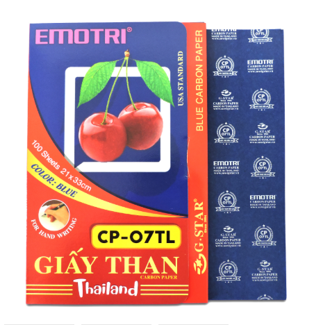 G-Star Giấy Than Hàng Xịn Thái Lan Size 21x33 Cm Xanh CB07TL (100 Tờ/Tập; 5 Tập/ Lốc; 50 Lốc/ Thùng)