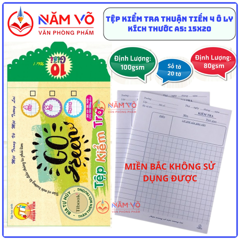 Tệp kiểm tra (4 ôli) (20 tờ/Tệp) (120 Tệp/Thùng)
