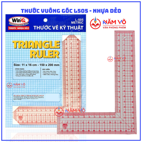 WinQ Thước Dẻo Vuông Góc Metric L505 (10 Cây/ Hộp; 5 Hộp/ Lốc)