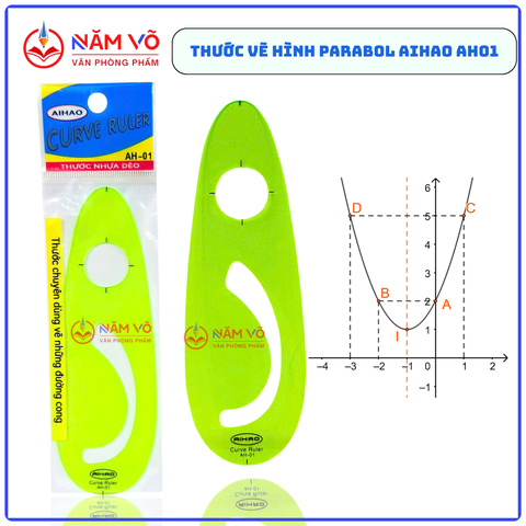 Thước Parabol Aihao AH01 (50 Cái/ Hộp; 20 Hộp/ Thùng)