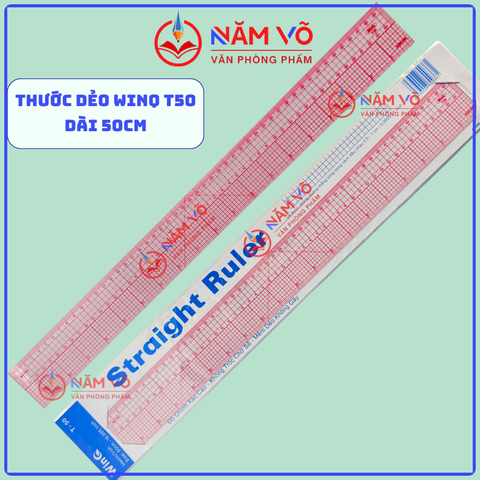 Win Q Thước Thẳng 50 CM T50 (10 Cây/ Hộp; 5 Hộp/ Lốc)