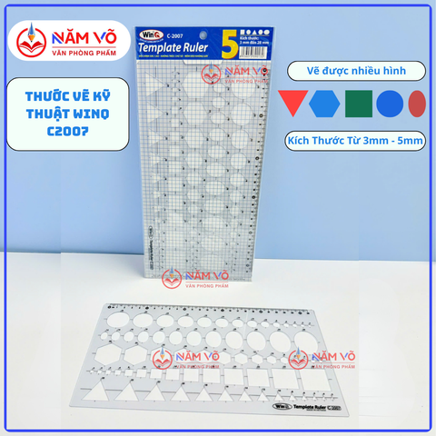 WinQ Thước Vẽ Hình Học C2007 (10 Cây/ Hộp; 5 Hộp/ Lốc)