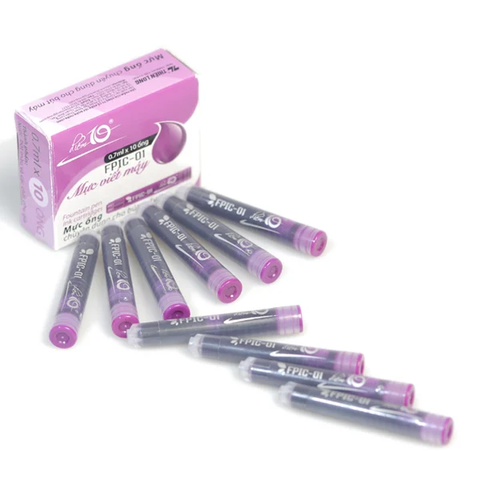 TL - Ống mực bút máy loại Ngắn FPIC-01 (Xanh, Tím, Đen) (10 Ống/Hộp) - HỘP NHỎ