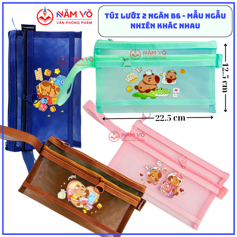 Túi Lưới 2 Ngăn Có Hình B6 6653 (12,5cm x 22,5cm) (12 Cái/ Bịch; 1200 Cái/ Thùng)