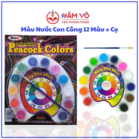 Win Q Màu Nước Con Công W02 - 12 Màu (40 Vĩ/ Thùng)