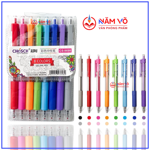 Bút Vĩ 8 Màu CS-8698 Chosch (20 Vĩ/ Hộp ;  12 Hộp/Thùng)