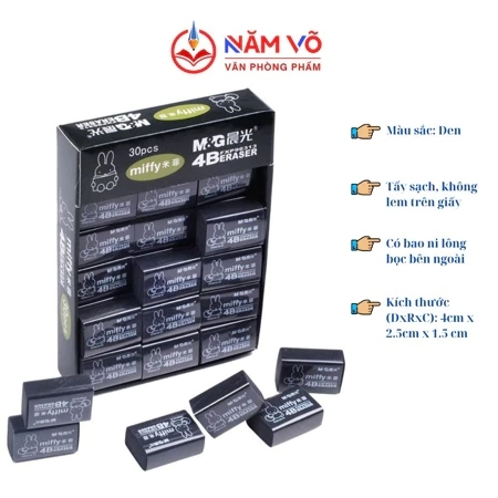 . Gôm Đen Thỏ NHỎ MG - FXP96313 (30 Cục/Lốc; 30 Lốc/Thùng)