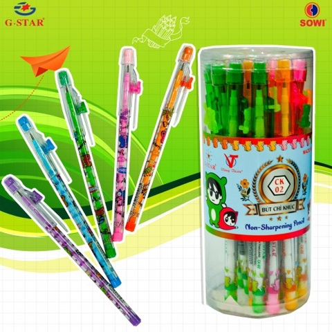 G-Star Bút Chì Khúc Neon CK02 (20 Cây/ Lon; 10 Lon/ Hộp; 80 Lon/ Thùng)
