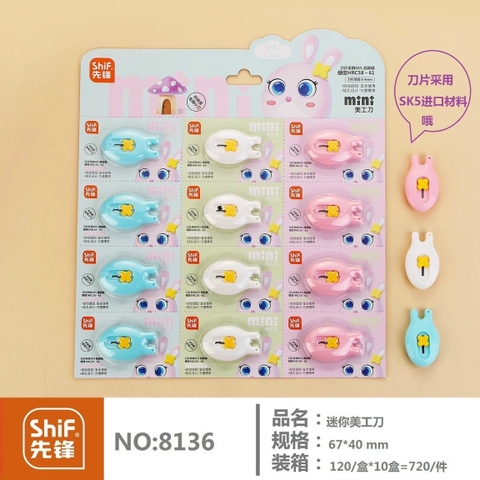 Dao Rọc Giấy Hình Thỏ 8136 Vĩ (12 Cái/ Vĩ)