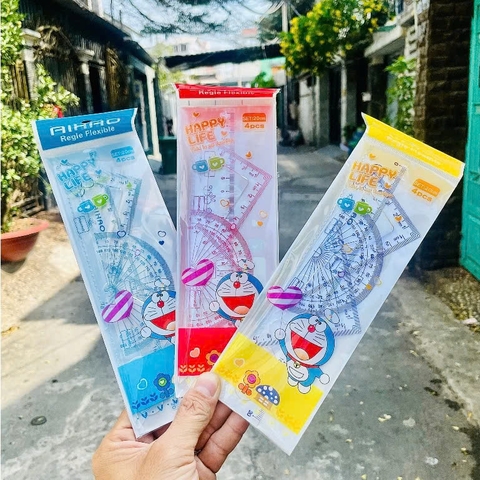 . Thước Bộ Set 4 Cây Rẻ Aihao 9612 20CM (70 Bộ/ Lốc; 16 Lốc/ Thùng)