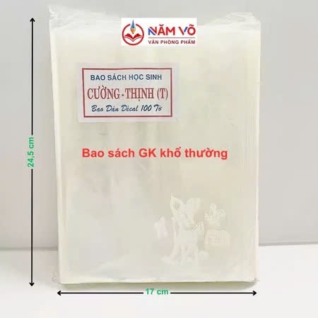 Bìa BAO SÁCH Kiếng Trong CÓ NAI DÀY Khổ Thường (10 Tờ/Cuộn; 100 Tờ/Xấp)