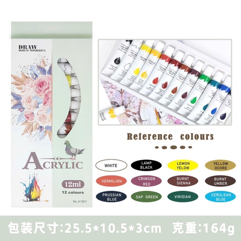 Màu Nước Acrylic 1801 (36 Hộp/ Lốc; 72 Hộp/ Thùng)