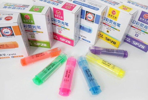 Dạ Quang TOYO (Vàng, Cam, Hồng, Dương, Lá) (10 Cây/ Hộp; 12 Hộp/ Lốc; 10 Lốc/ Thùng)