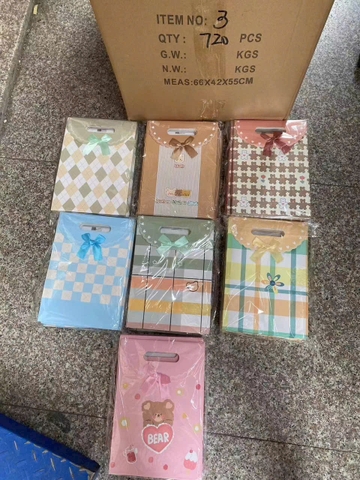 Túi Quà Giấy Số 3 (19x27x9) (12 Cái/ Bịch; 50 Bịch/ Thùng)