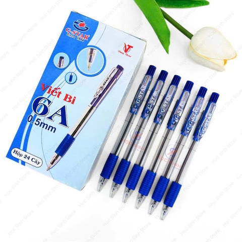 G-Star Bút Bi Bấm 6A Xanh (24 Cây/ Hộp)