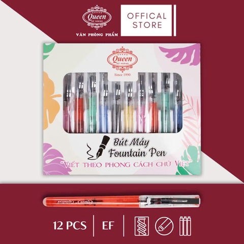 Queen - Bút Máy Ngòi Trơn FP177 (12 Cây/ Hộp; 5 Hộp/ Lốc)