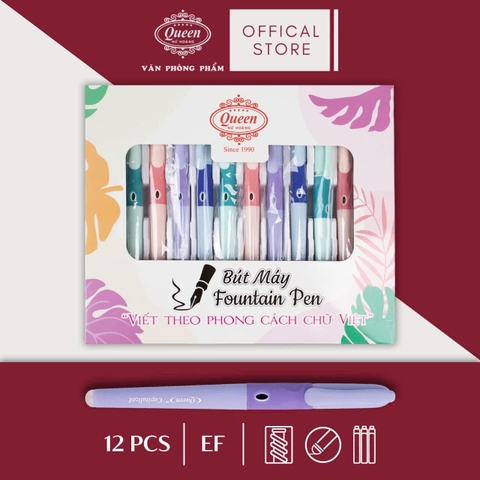 Queen - Bút Máy Ngòi Trơn FP174 (12 Cây/ Hộp; 5 Hộp/ Lốc)