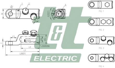 Đầu cốt lưỡng kim siết ốc TTE-LK 1 bulong (dùng cho cáp trung thế và hạ thế)