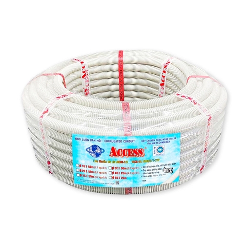 Ống Luồn Đàn Hồi Loại 1 Access RG50/1, Trắng, Ø50x2.0mm, 25m / Cuộn