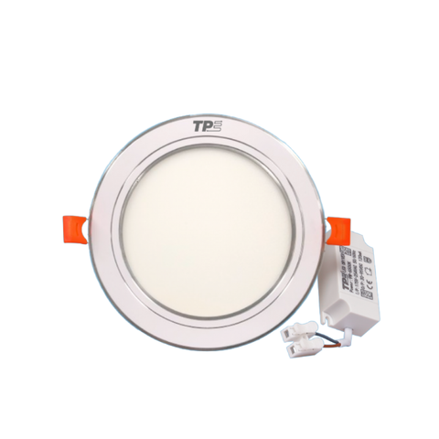 Panel Âm Trần Siêu Mỏng 9W, Viền Bạc, 6500K TPE TPE/PSB/9W/W, Φ130, 40 Cái / Thùng
