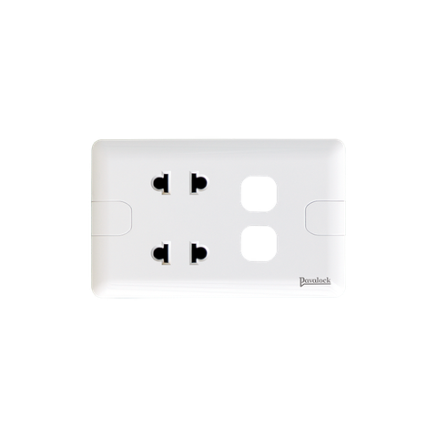 Ổ Cắm Đôi 2 Chấu 16A 2 Lỗ Pavalock PV9/U2XX
