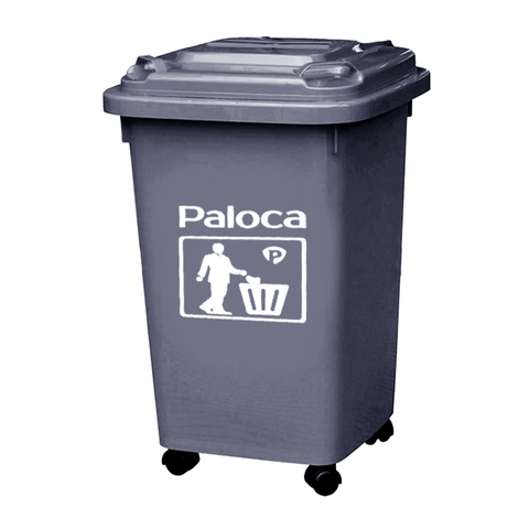 Thùng Rác Nhựa HDPE 60L Màu Ghi Đen HTN60-G2