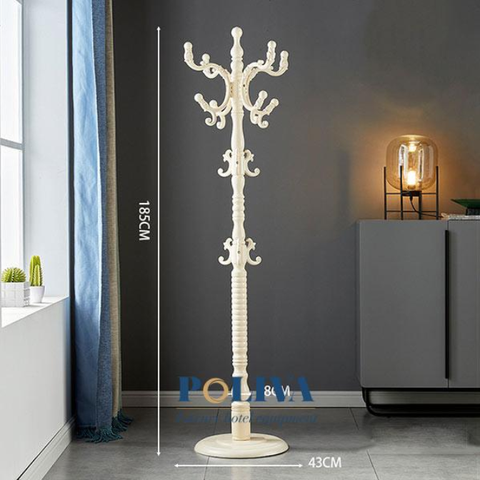 Cây Treo Quần Áo Gỗ 1.85M Màu Trắng PTG1W