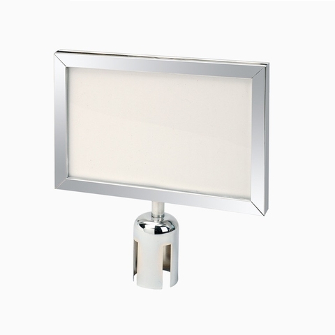 Biển Báo Ngang Inox Trắng Chụp Đầu Cột Chắn A3 HTIB-A3