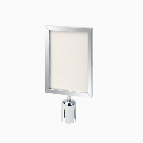 Biển Báo Đứng Inox Trắng Chụp Đầu Cột Chắn A3 HTIB-A3DT