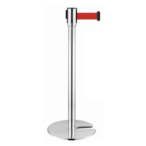 Côt Chắn Inox Trắng Đế Chữ U Dây Đỏ Dài 2M PTCI-U