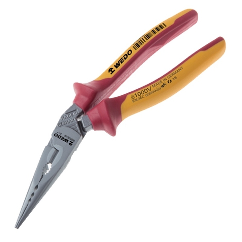 Germany Bent Pliers,Snipe Nose, IN502B-09, 220mm, WEDO, Insulated Steel