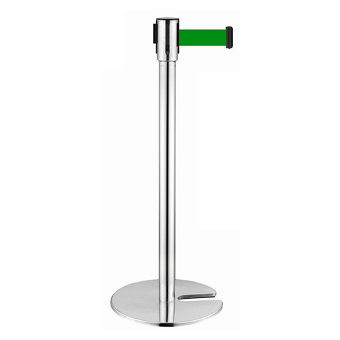 Côt Chắn Inox Trắng Đế Chữ U Dây Xanh Lá Dài 2M PTCI-U2