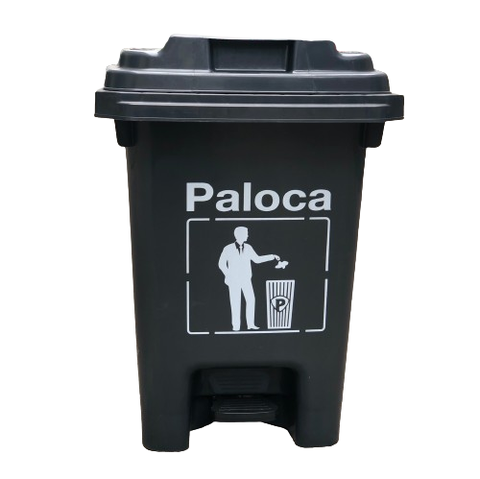 Thùng Rác Nhựa 60L Đạp Chân Màu Ghi Paloca HTN60DC-G2