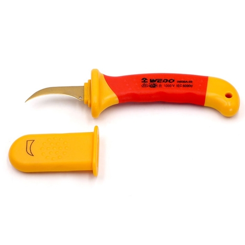 Insulated Cable Knife(Long Hook), IN520A-02, 50x180mm, WEDO, Insulated Steel