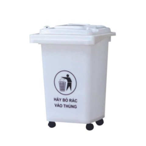 Thùng Rác Nhựa HDPE 60L Màu Trắng HTN60-W