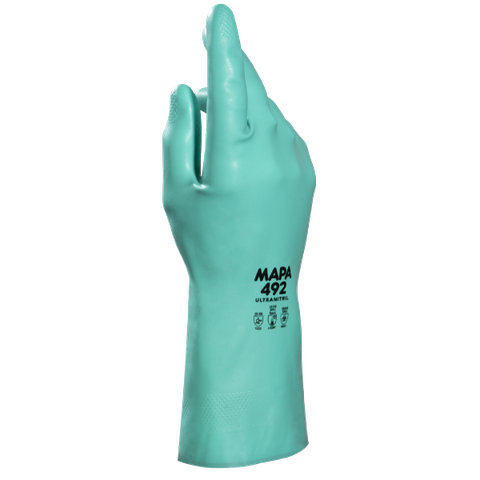 Găng Tay Nitrile Chống Hóa Chất Mapa Ultranitril 492, Cỡ 8 Đến 10