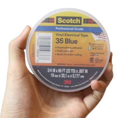 Băng Keo Điện Vinyl 3M™ Scotch® 35, Xanh Dương