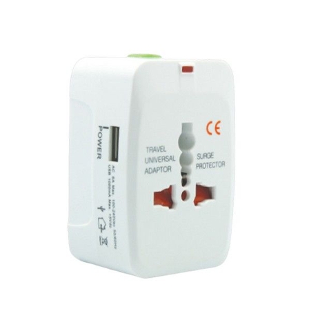 Ổ Cắm Du Lịch MPE TA3, 3 Dạng Phích Cắm, 1 Cái/Hộp, 100 Cái/Thùng