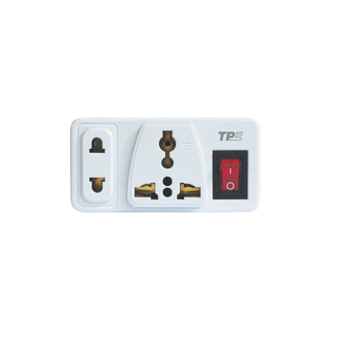 Ổ Cắm Du Lịch, 1 Ổ Cắm 3 Chấu - 1 Ổ Dẹp - 1 Công Tắc On/Off TPE ODL/8, 16A 25V, 110 x 45mm, 288 Cái / Thùng