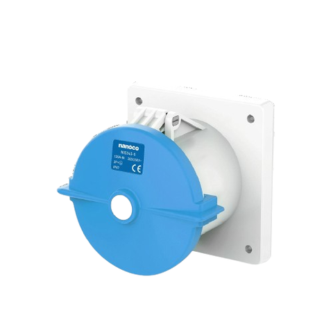 Ổ Cắm Gắn Âm Thẳng Kín Nước IP67 Nanoco NIS345-6, Xanh Dương