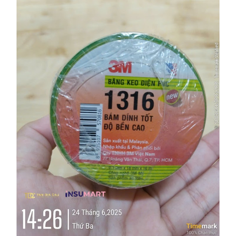 Băng Keo Điện PVC 3M 1316