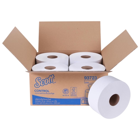 Giấy Vệ Sinh 2 Lớp Kimberly Clark SCOTT Control Center Pull BT TISSUE 2 Ply 93723, 10.5x20cm, 8 Cuộn / Thùng