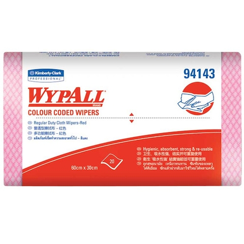 Khăn Lau Kimberly Clark WYPALL COLOR CODE 94143, Hồng, 60x30cm, 20 Tờ/Gói, 12 Gói/Thùng