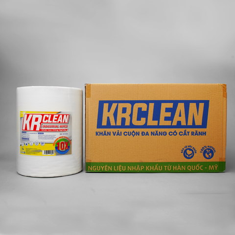 Khăn Lau Công Nghiệp KRClean, 30x30cm, 320 Tờ / Cuộn, Trắng