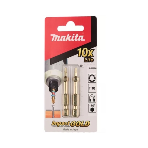 50mm Torsion Screw Bit T10 Makita B-28226, 2 Cái/Gói