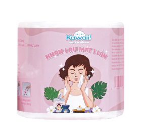 Khăn Lau Mặt 1 Lần KAWAII, 20x20cm, 50 Tờ / Cuộn, Trắng