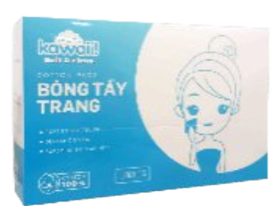 Bông Tẩy Trang KAWAII, 13x18cm, 100 Tờ / Hộp, Trắng