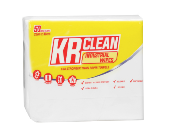 Khăn Lau Công Nghiệp KRClean, 25x30cm, 50 Tờ / Bịch, Trắng