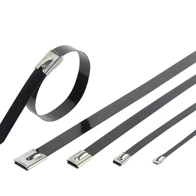 Dây Rút Inox Bọc Epoxy Bee AUTO SS304, Mã BT4BEPC, Bản Rộng 4.6mm-7.9mm, Chiều Dài 100mm-1000mm, 100 Sợi/Bịch, 1500-5000 Sợi/Hộp, Màu Đen