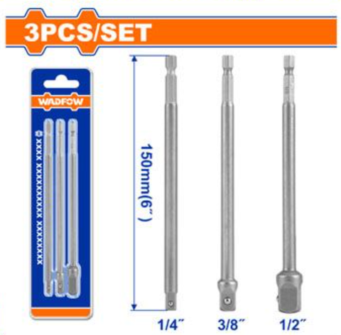 Bộ 3 Đầu Chuyển Đổi Đầu Tuýp Đuôi Lục Giác WADFOW WSV4K03